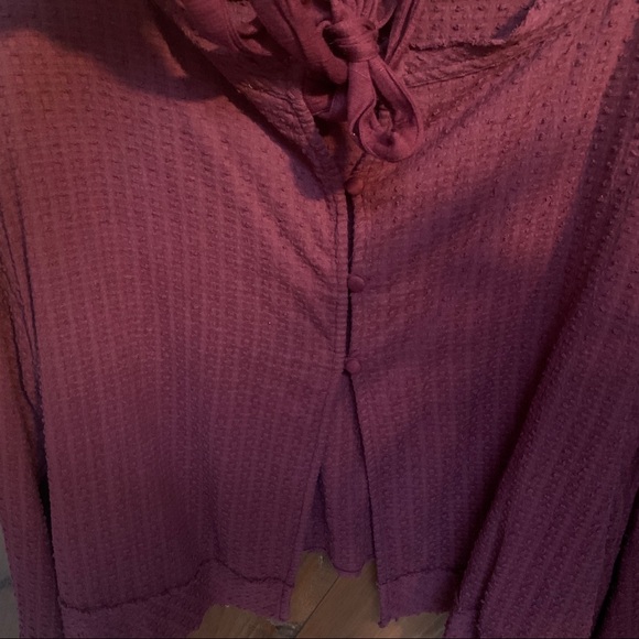 Free People Maroon Walking In Hueco Open Back Top - Picture 3 of 5